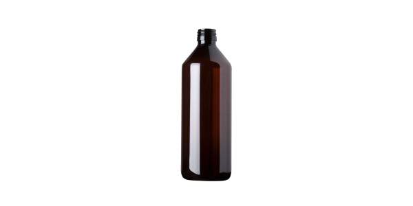 25 Pack Bottle-Amber, Cap-Black Long Neck Plastic Bottles with Plastic Screw Top Caps – 2oz 60ml 